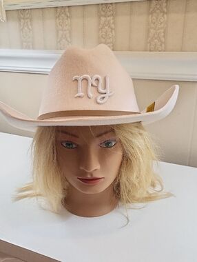 TEDDY HEADWARE, New York Pink Wool Cowboy HAT